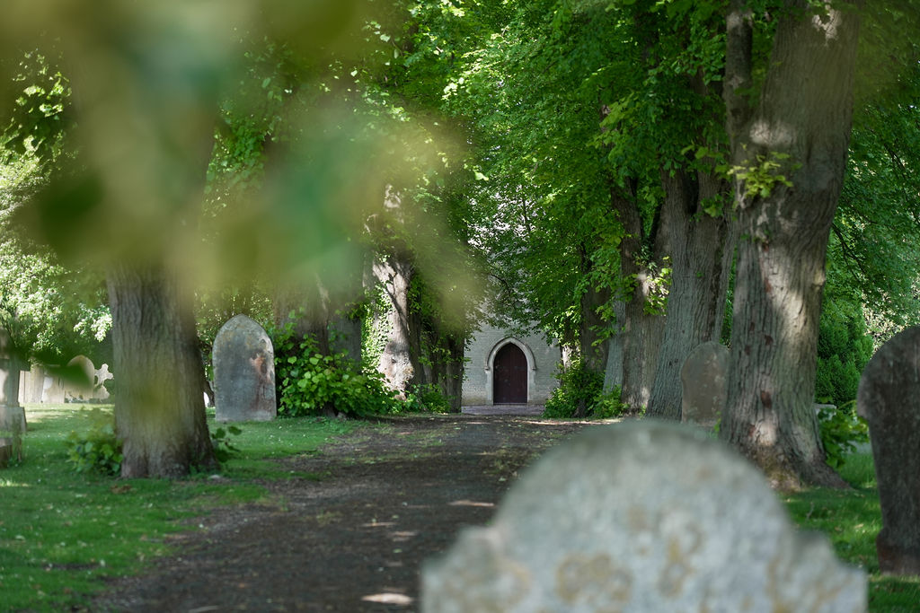 Photo of the Cemetery Chapel Door looking down Lime Tree Lane